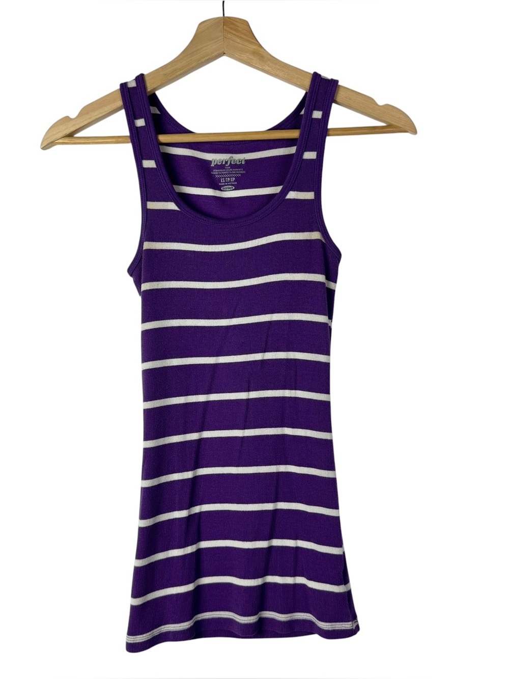 Old Navy Purple & White Perfect Y2K Tank Top XS